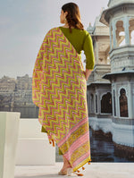 Thumbnail for Vegaa Fashion Mahendi Muslin Cotton Embroidered Salwar Suit