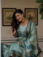Thumbnail for Vegaa Fashion Pista Green Jacquard Silk Printed Salwar Suit