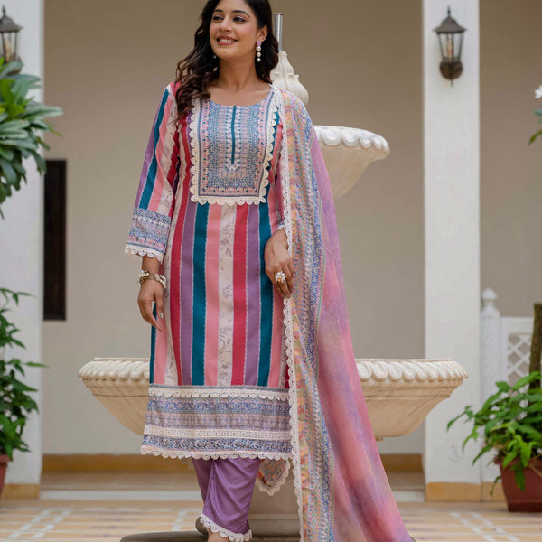 Vegaa Fashion Pink Rayon Embroidered Salwar Suit - Distacart