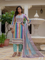Thumbnail for Vegaa Fashion Sky Blue Rayon Embroidered Salwar Suit
