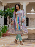 Thumbnail for Vegaa Fashion Sky Blue Rayon Embroidered Salwar Suit