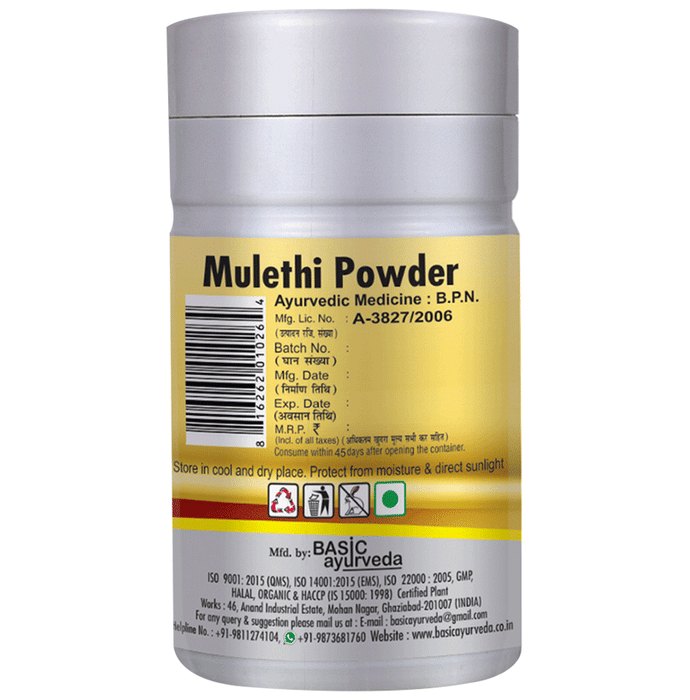 Basic Ayurveda Mulethi Churna - Distacart