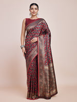 Thumbnail for Monjolika Fashion Banarasi Satin Silk Maroon Weaving Designer Saree - Distacart