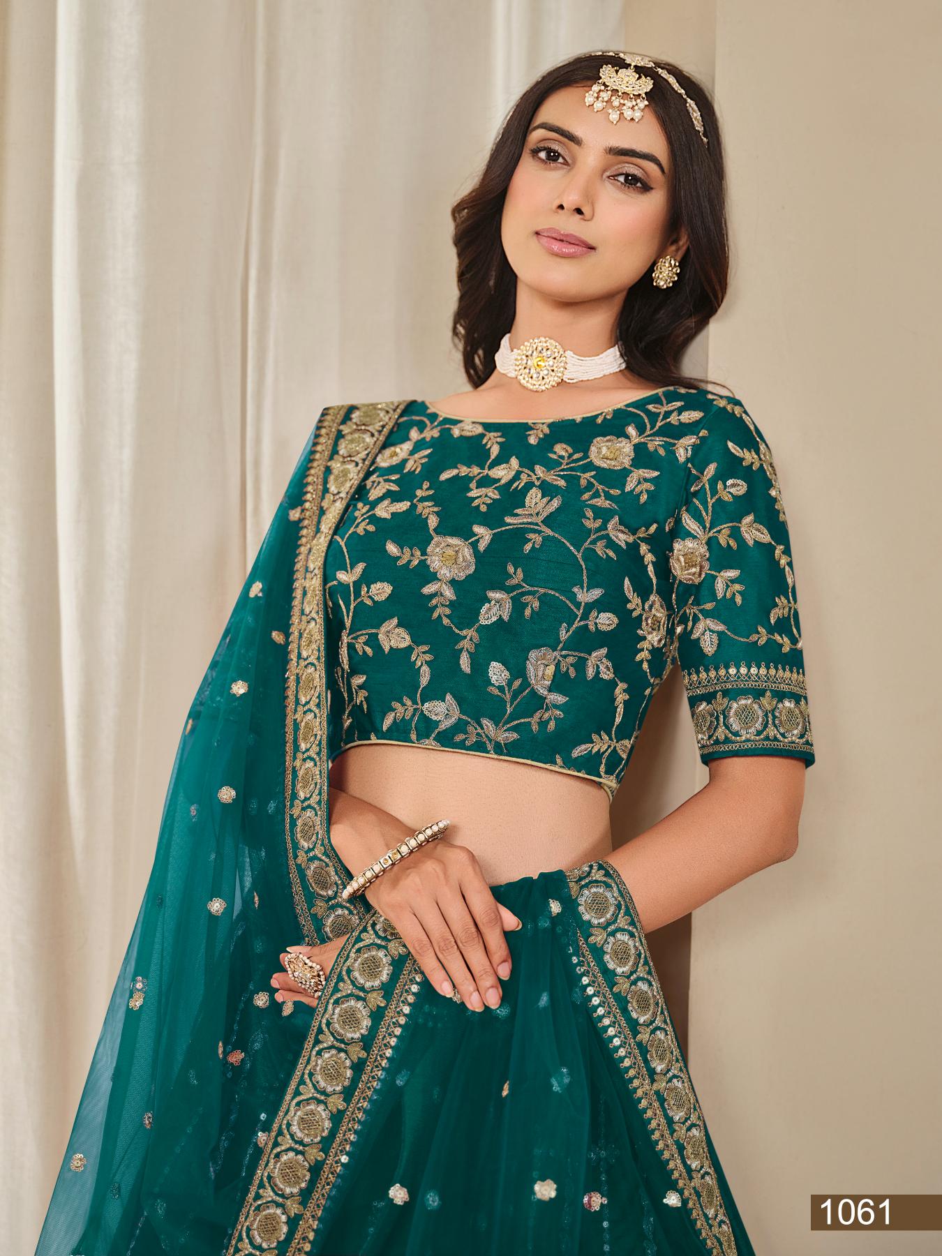 Anaita Rama Embroidered Heavy Art Silk Designer Lehenga With Blouse - Distacart