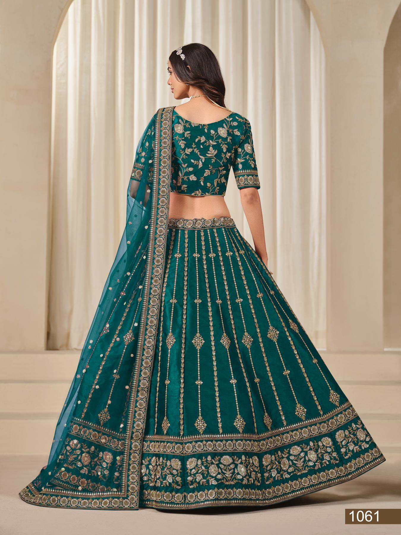 Anaita Rama Embroidered Heavy Art Silk Designer Lehenga With Blouse - Distacart