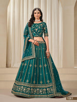 Thumbnail for Anaita Rama Embroidered Heavy Art Silk Designer Lehenga With Blouse - Distacart