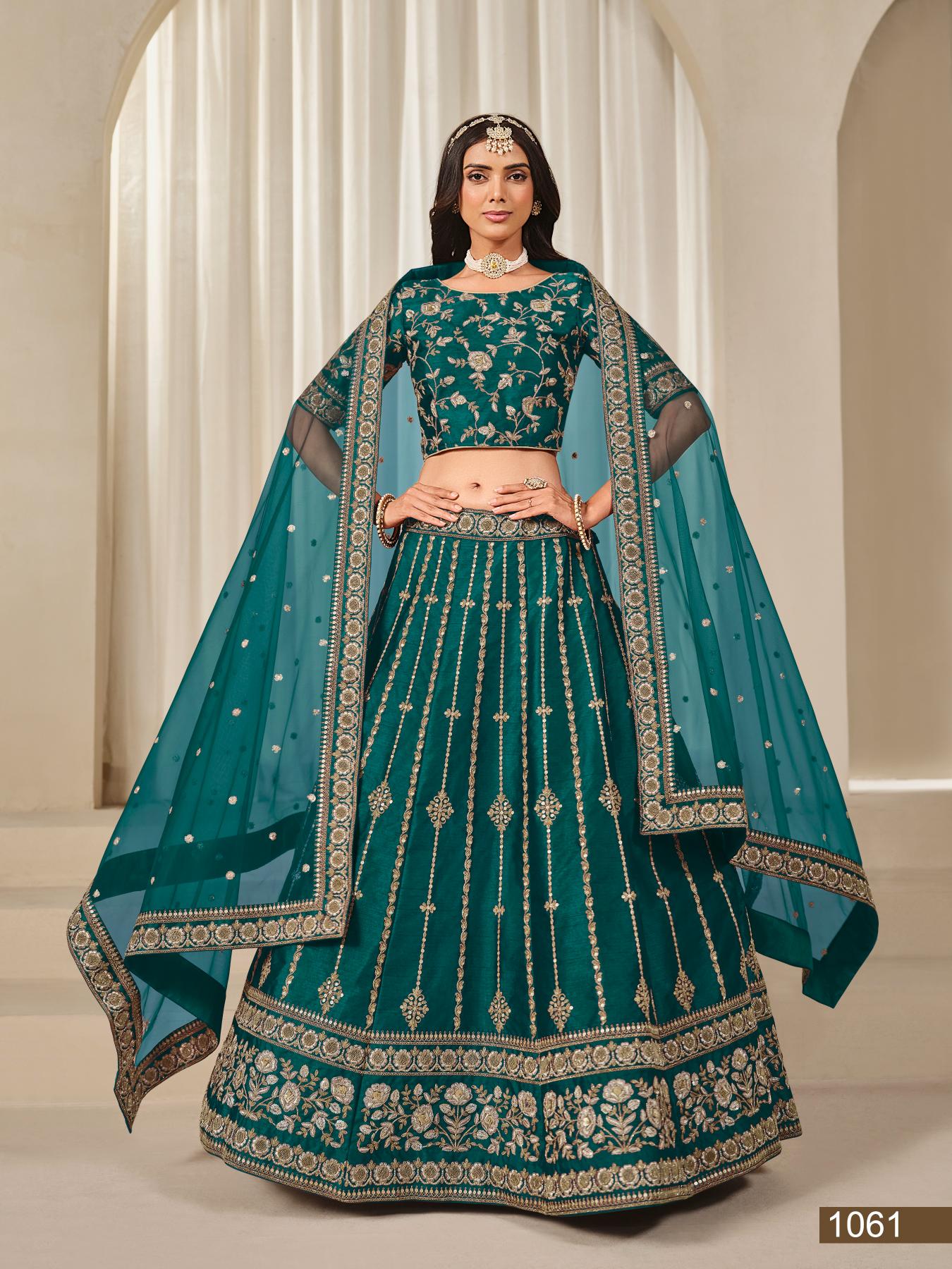 Anaita Rama Embroidered Heavy Art Silk Designer Lehenga With Blouse - Distacart