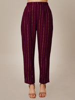 Thumbnail for Malishka Women's Embroidered Rayon Kurta Pant Set-Purple - Distacart