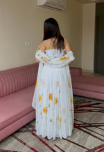 Thumbnail for Lorenvalley Fashion White Organza with Hand-painted Floral Design Lehenga Choli with Dupatta