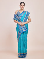 Thumbnail for Monjolika Fashion Sky Blue Banarasi Silk In Satin Is Classy Embellished With Golden Zari Work Saree - Distacart