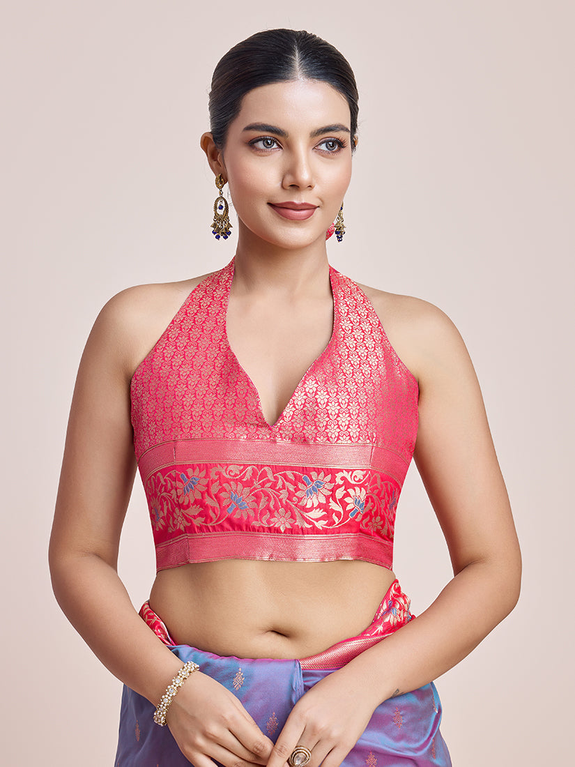 Monjolika Fashion Violet Banarasi Silk In Satin Is Classy Embellished With Golden Zari Work Saree - Distacart