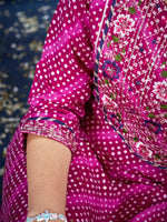 Thumbnail for Malishka Women's Purple Rayon Pinted & Embroidery Kurta Set With Dupatta - Purple - Distacart