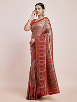 Thumbnail for Monjolika Fashion Maroon Latest Dharmavaram Silk SareeWith Rich Heritage Woven In Gold And Silver Zari Work - Distacart