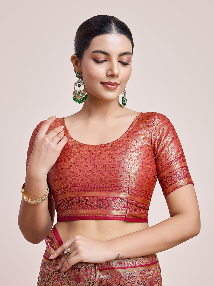 Monjolika Fashion Maroon Latest Dharmavaram Silk SareeWith Rich Heritage Woven In Gold And Silver Zari Work - Distacart