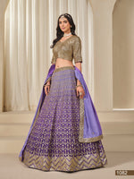 Thumbnail for Anaita Purple Embroidered Heavy Chinon Silk Designer Lehenga With Blouse - Distacart