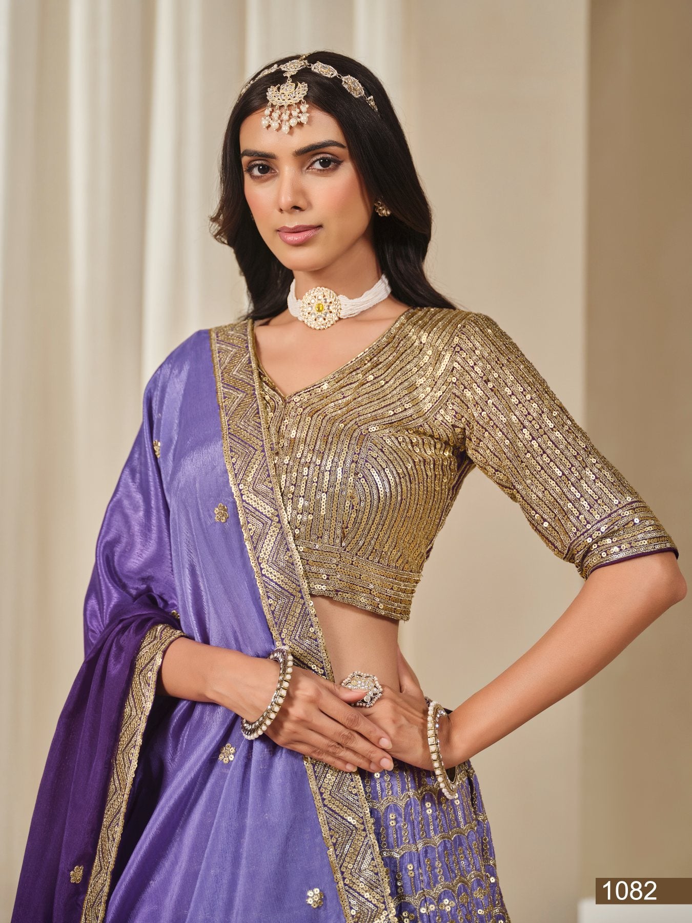 Anaita Purple Embroidered Heavy Chinon Silk Designer Lehenga With Blouse - Distacart