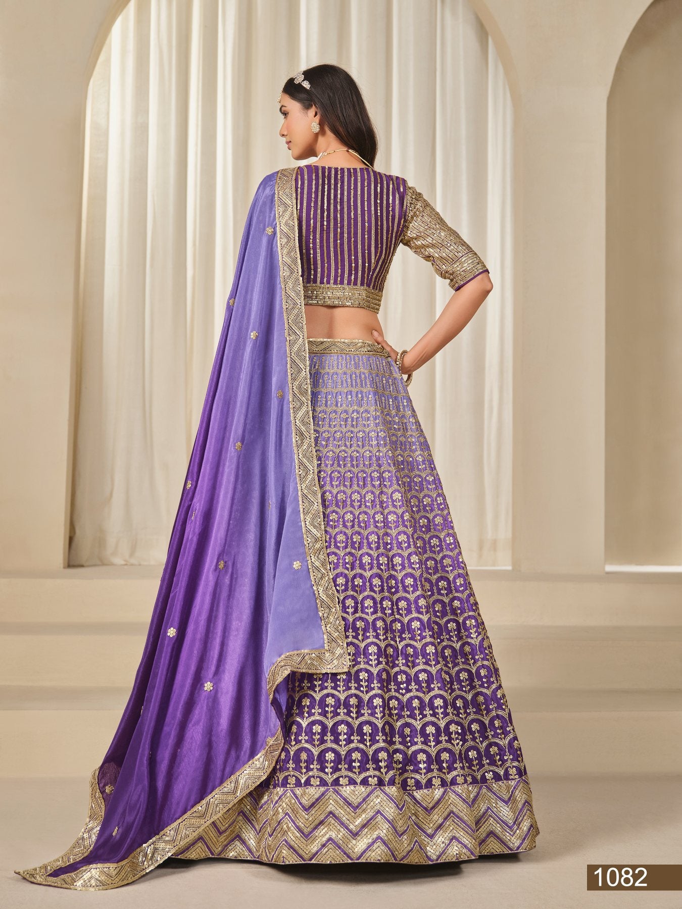 Anaita Purple Embroidered Heavy Chinon Silk Designer Lehenga With Blouse - Distacart