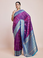 Thumbnail for Monjolika Fashion Exquisite Designs With This Purple Banarasi Satin Silk Saree - Distacart