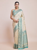 Thumbnail for Monjolika Fashion Exquisite Designs With This Cream Banarasi Satin Silk Saree - Distacart