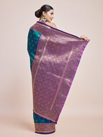 Thumbnail for Monjolika Fashion Exquisite Designs With This Teal Banarasi Satin Silk Saree - Distacart