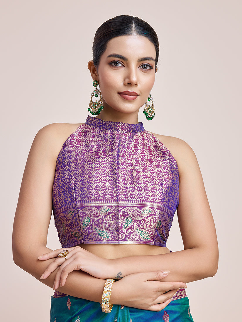 Monjolika Fashion Exquisite Designs With This Teal Banarasi Satin Silk Saree - Distacart