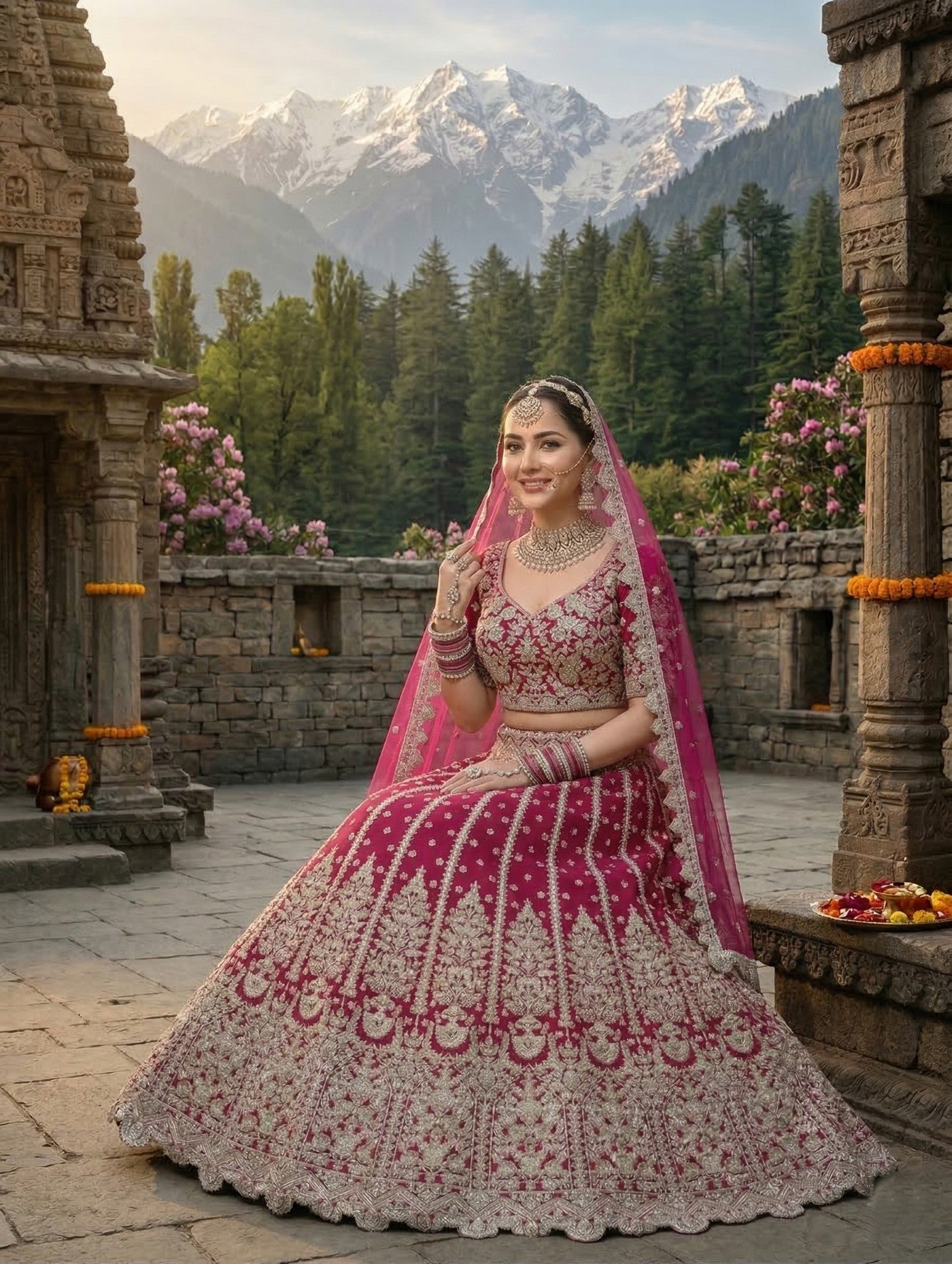 Anaita D Pink Net Lehenga Choli With Embroidery & Dori Sequence Work - Distacart