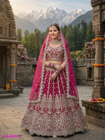 Thumbnail for Anaita D Pink Net Lehenga Choli With Embroidery & Dori Sequence Work - Distacart