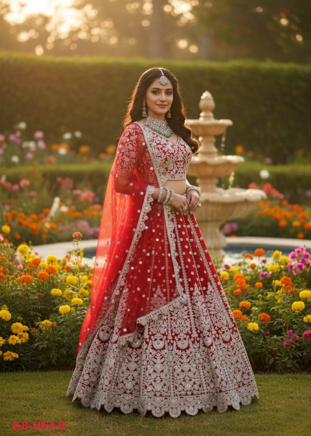 Anaita Red Net Lehenga Choli With Embroidery & Dori Sequence Work - Distacart