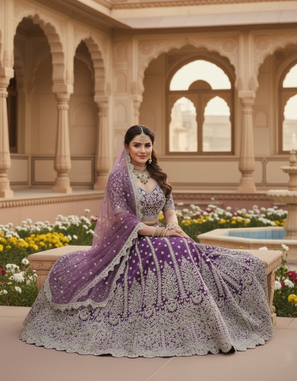 Anaita Lavender Net Lehenga Choli With Embroidery & Dori Sequence Work - Distacart