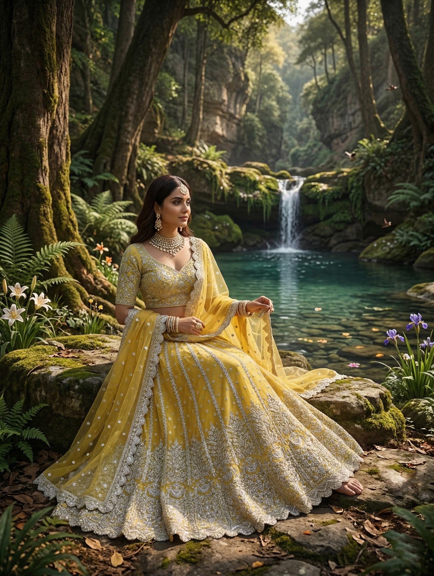 Anaita Yellow Net Lehenga Choli With Embroidery & Dori Sequence Work - Distacart