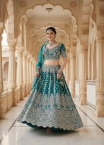 Thumbnail for Anaita Blue Net Lehenga Choli With Embroidery & Dori Sequence Work - Distacart