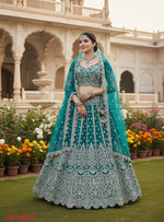 Thumbnail for Anaita Blue Net Lehenga Choli With Embroidery & Dori Sequence Work - Distacart