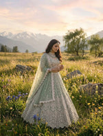 Thumbnail for Anaita Green Net Lehenga Choli With Embroidery & Dori Sequence Work - Distacart