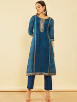 Thumbnail for Soch Bandhani Printed Straight Kurta With Trousers & Dupatta - Distacart