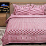 Thumbnail for Pink Ethnic Motifs Cotton 200TC King Bedsheet With 2 Zipper Pillow Covers - King Size by House of Ree - Distacart
