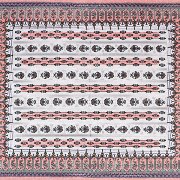 Off White Ethnic Motifs Cotton 220 TC King Bedsheet With 2 Zipper Pillow Covers - King Size by House of Ree - Distacart