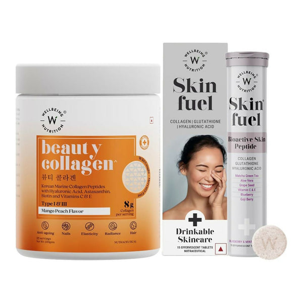 Wellbeing Nutrition Collagen & Glutathione Skin, Hair & Nails Combo - Distacart