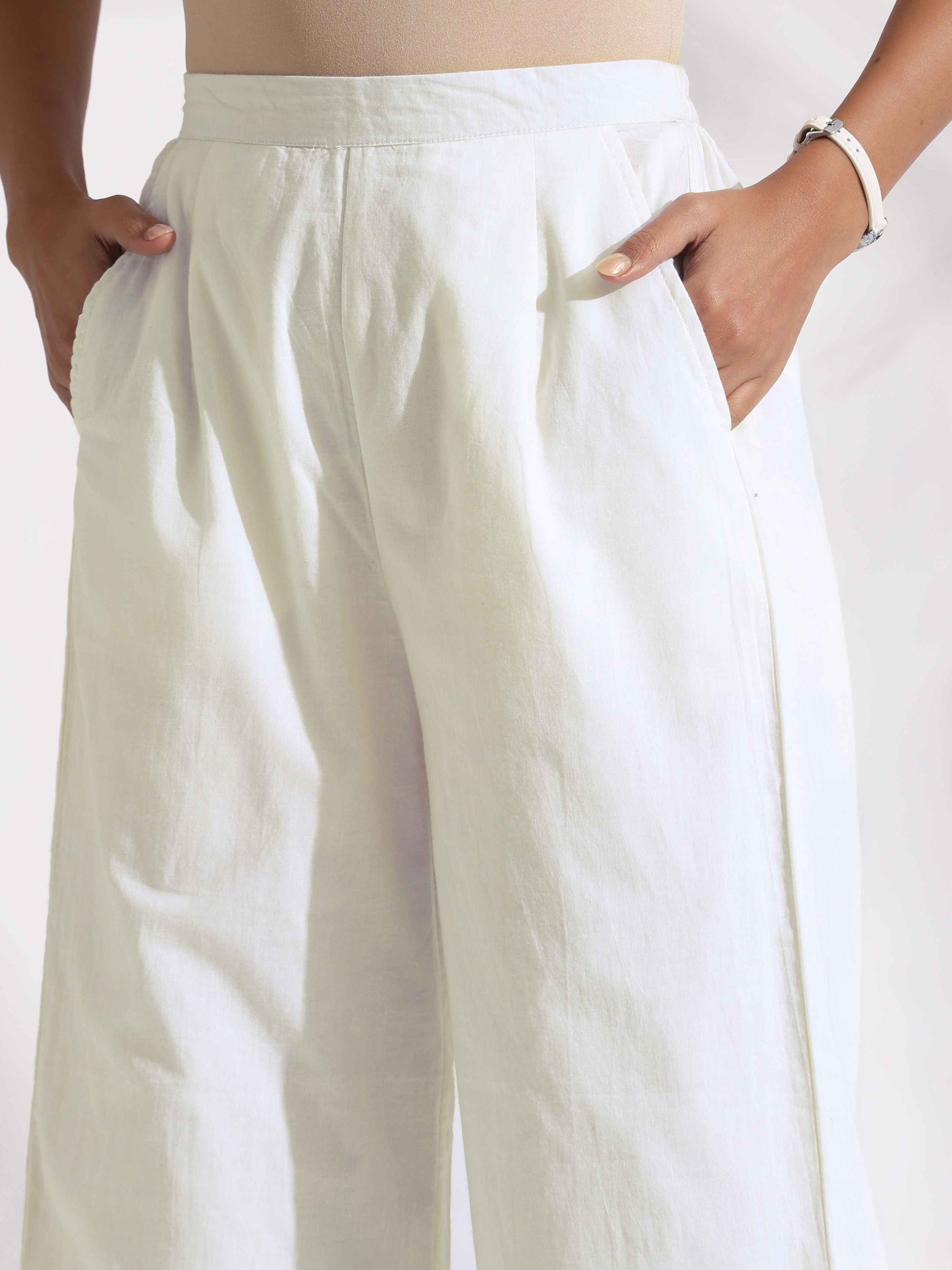 trueBrowns White Cotton Check Shirt Co-ord Set - Distacart