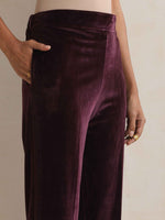 Thumbnail for trueBrowns Purple Velvet Embroidered Kurta Pant Dupatta Set