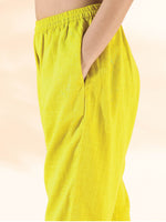 Thumbnail for trueBrowns Lime Cotton Dobby Flared Co-ord Set - Distacart