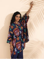 Thumbnail for trueBrowns Purple Cotton Ikat Kaftan Co-ord Set - Distacart