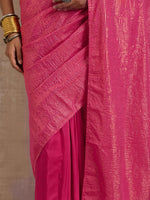 Thumbnail for trueBrowns Pink Gold Lurex Ready To Wear Saree