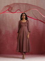 Thumbnail for trueBrowns Brown Modal Anarkali Kurta Set