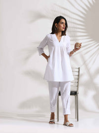 Thumbnail for trueBrowns White Slub Co-ord Set