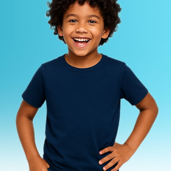 Chilins Kids Round Neck T-Shirt Half Sleeves 100% Cotton Plain Solid Color Tshirt