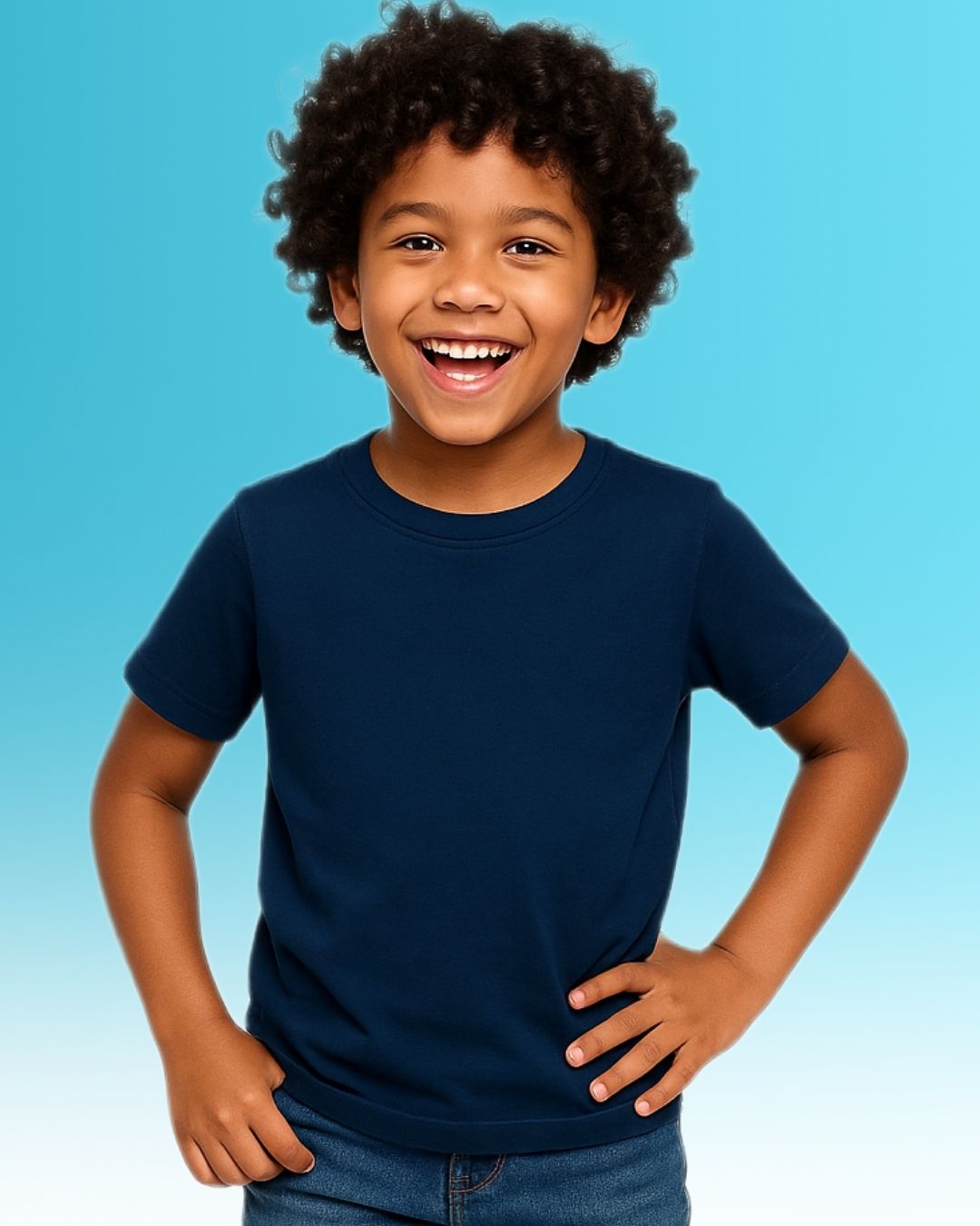 Chilins Kids Round Neck T-Shirt Half Sleeves 100% Cotton Plain Solid Color Tshirt - Distacart