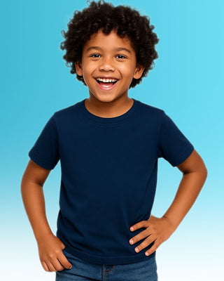 Chilins Kids Round Neck T-Shirt Half Sleeves 100% Cotton Plain Solid Color Tshirt