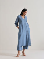 Thumbnail for trueBrowns Light Blue Kurta Pant Set - Distacart