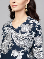 Thumbnail for Antaran Blue Pure Cotton Printed Kurta Pant Set - Distacart
