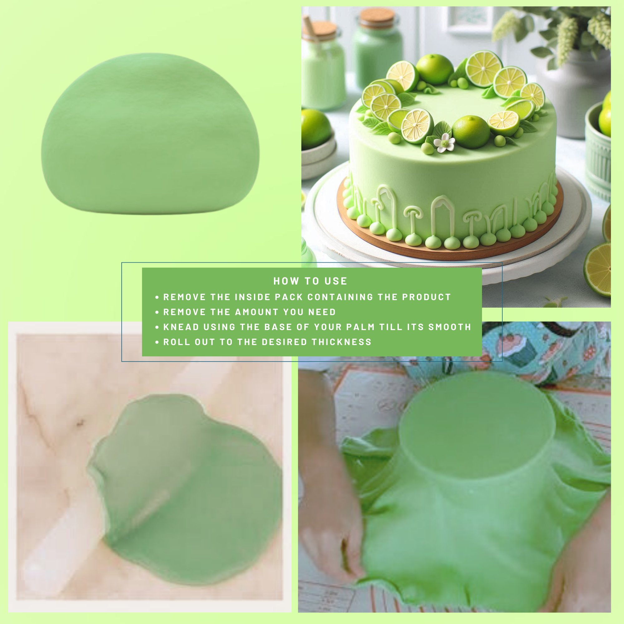 confect lime green sugarpaste br b 1 kg b